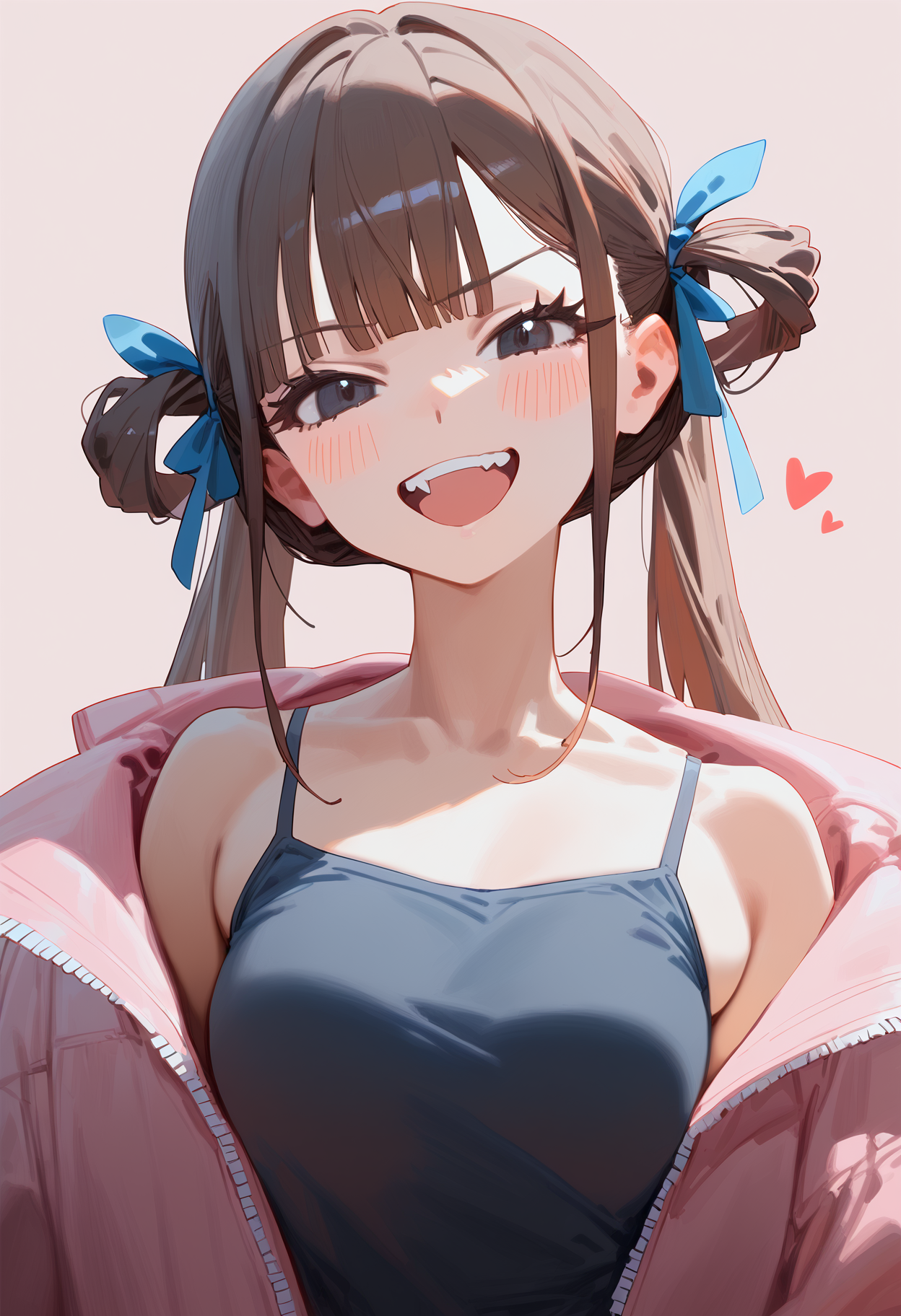 ciloranko_1girl_black_camisole_black_eyes_black_nails_blush_brown_hair_camisole_hair_ribbon_hair_rings_heart_jacket_-3823e749-2909414640-DPM 2M SDE Heun Exponential-7-28.webp